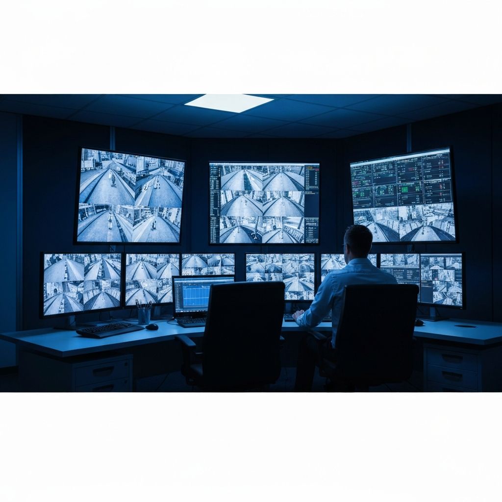 Centrum monitoringu SecuredSide z systemem CCTV i operatorem kontroli