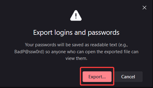 Export passwords from firefox browser