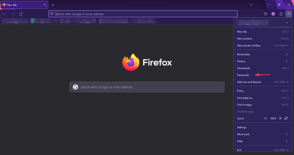 Password in firefox